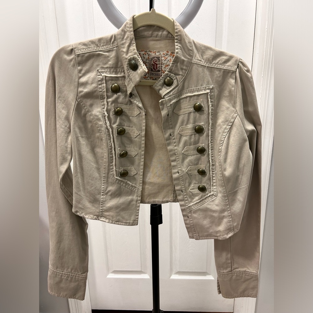 Decree Women's Beige Military Style Jacket